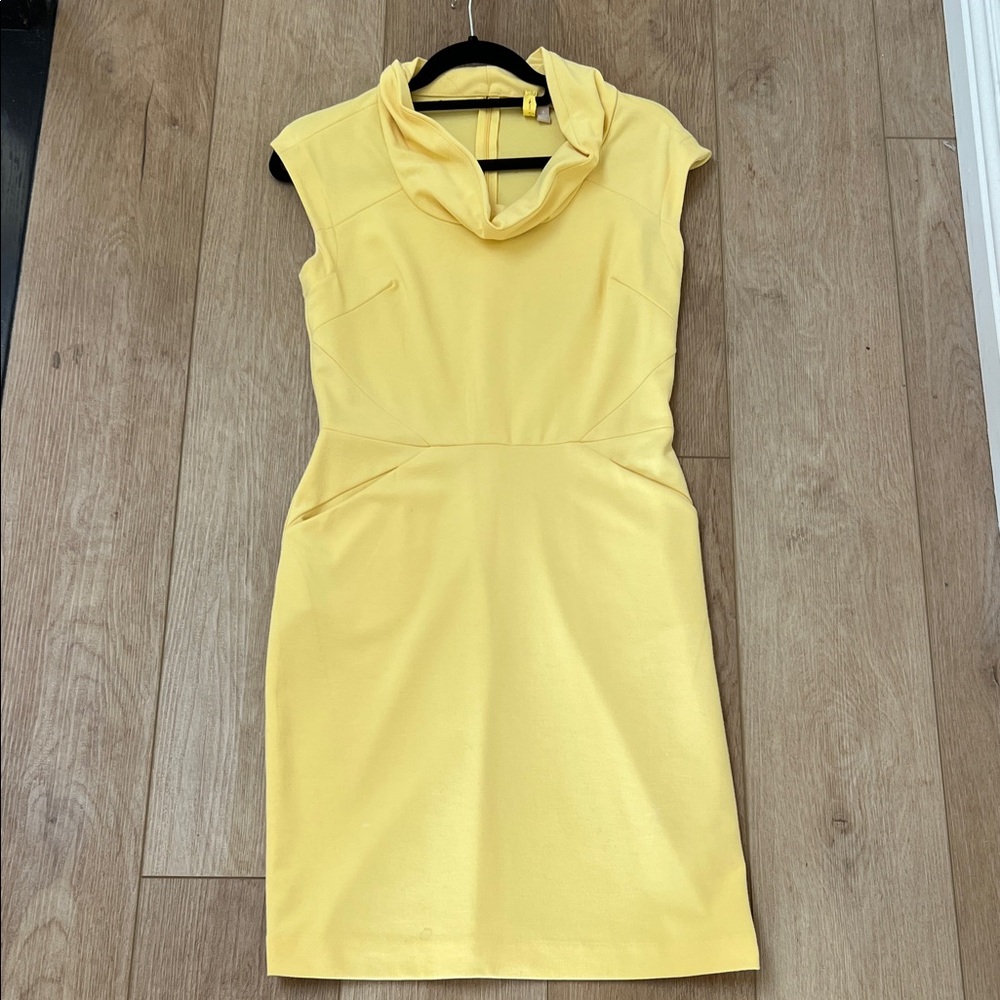 Banana Republic Sunny Yellow Cowl Neck Dress